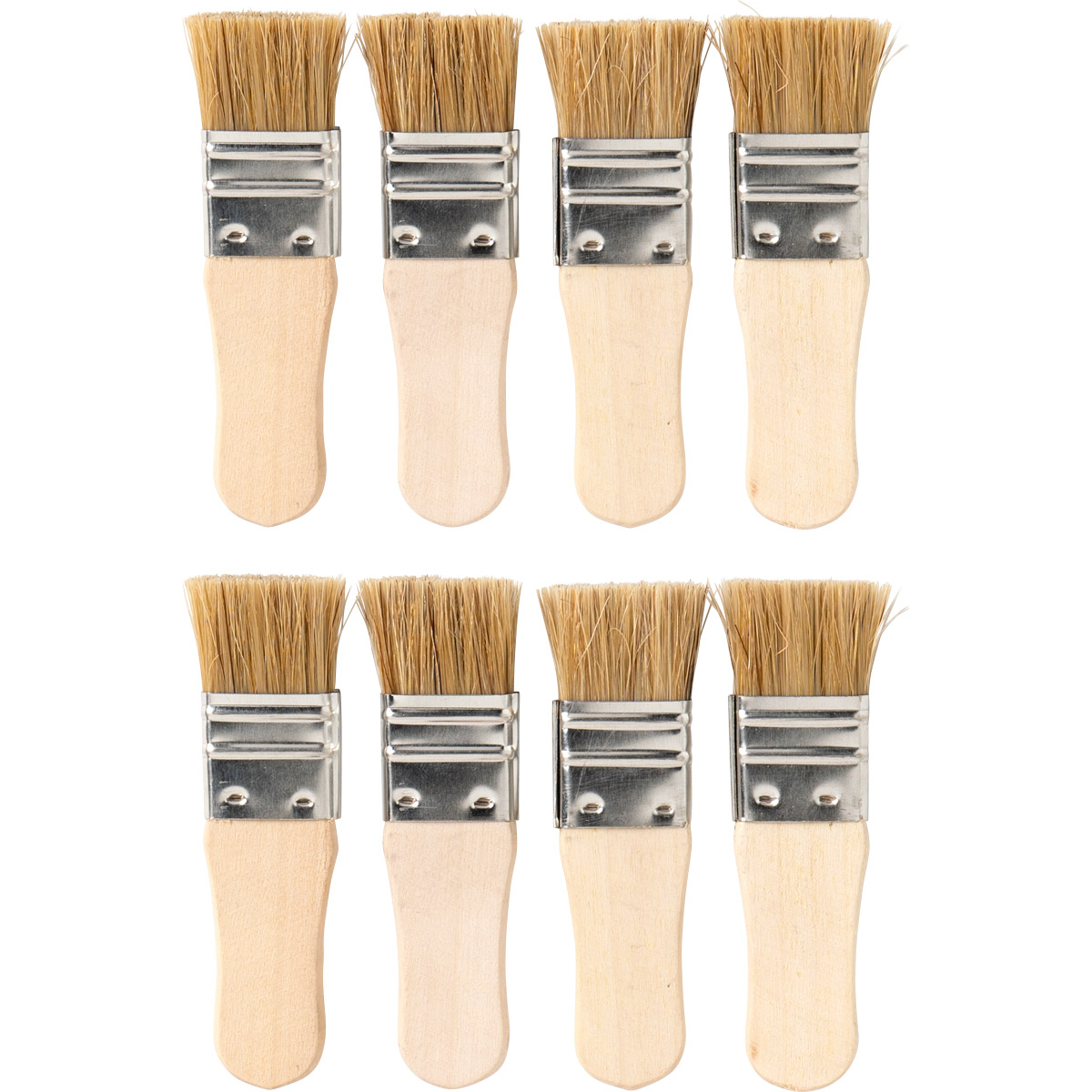 Staccato Short Handle Brushes, Set of 8 w/ Easel Case - Assorted Sizes