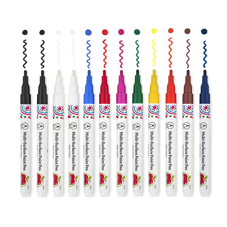 Paint Pens with 12 Assorted Colors for Multi-Surfaces –