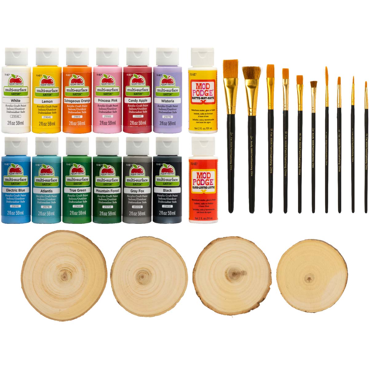 Apple Barrel 2 oz Multi-Color Satin Acrylic Craft Paint (24 Pieces), Size: 2 fl oz