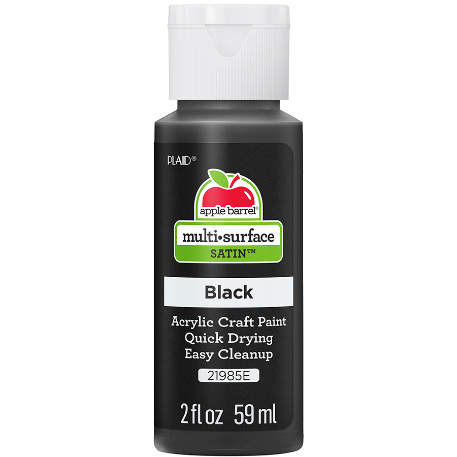 Shop Plaid Apple Barrel ® Multi-Surface Satin Acrylic Paints - Black, 2 oz.  - 21985E - 21985E