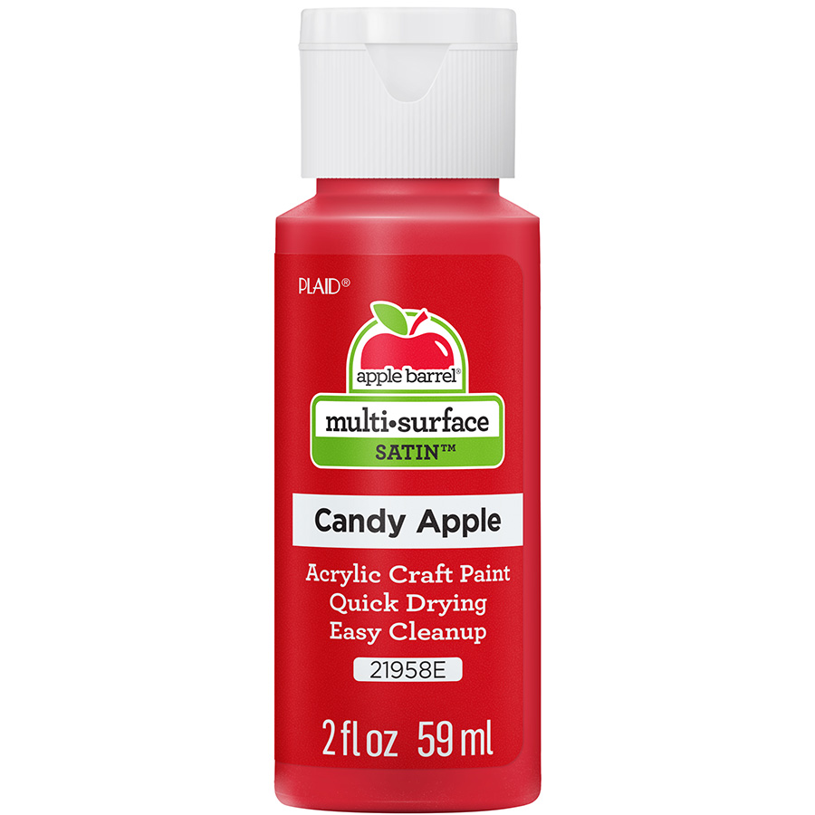 Shop Plaid Apple Barrel ® Multi-Surface Satin Acrylic Paints - Candy Apple,  2 oz. - 21958E - 21958E