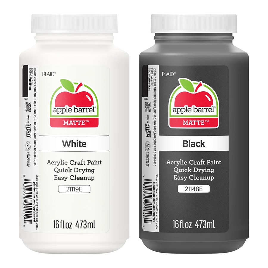 Shop Plaid Apple Barrel ® Paint Set - Black and White, 16 oz., 2 pc. -  PROMOABWB - PROMOABWB