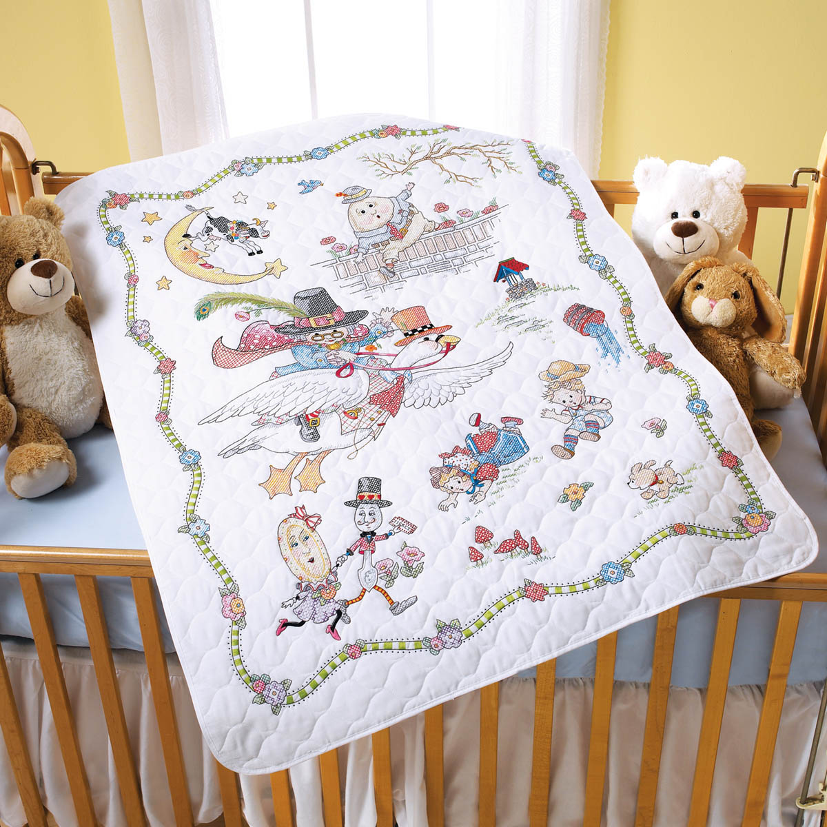 Stamped Cross Stitch Baby Quilt Disney EEYORE & BUTTERFLIES 1133
