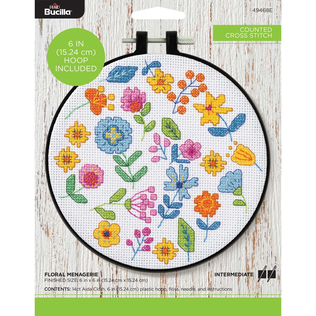 Dimensions Learn-A-Craft Counted Cross Stitch Kit 6 Round-Summer Flowers (14 Count)
