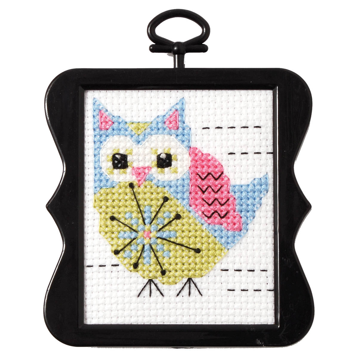 Simple cross stitch kit Funny Owls Easy counted pattern Beginners Embroidery