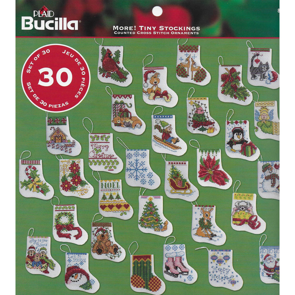 Shop Plaid Bucilla ® Seasonal - Counted Cross Stitch - Ornament Kits - More  Tiny Stockings - 86261 - 86261