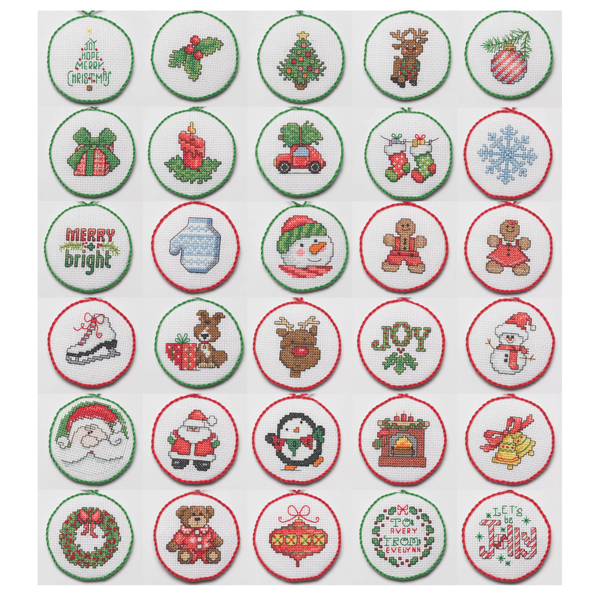 Bucilla White Christmas Cross Stitch Ornament Kit 83444 