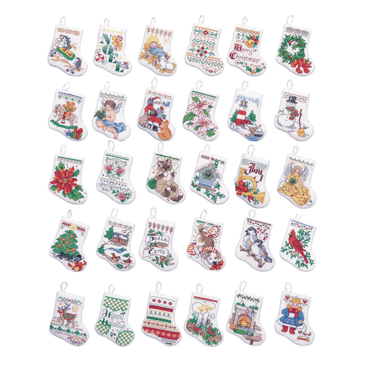 Bucilla Holiday • Cats On Staircase •Counted Cross Stitch Christmas Stocking  Kit