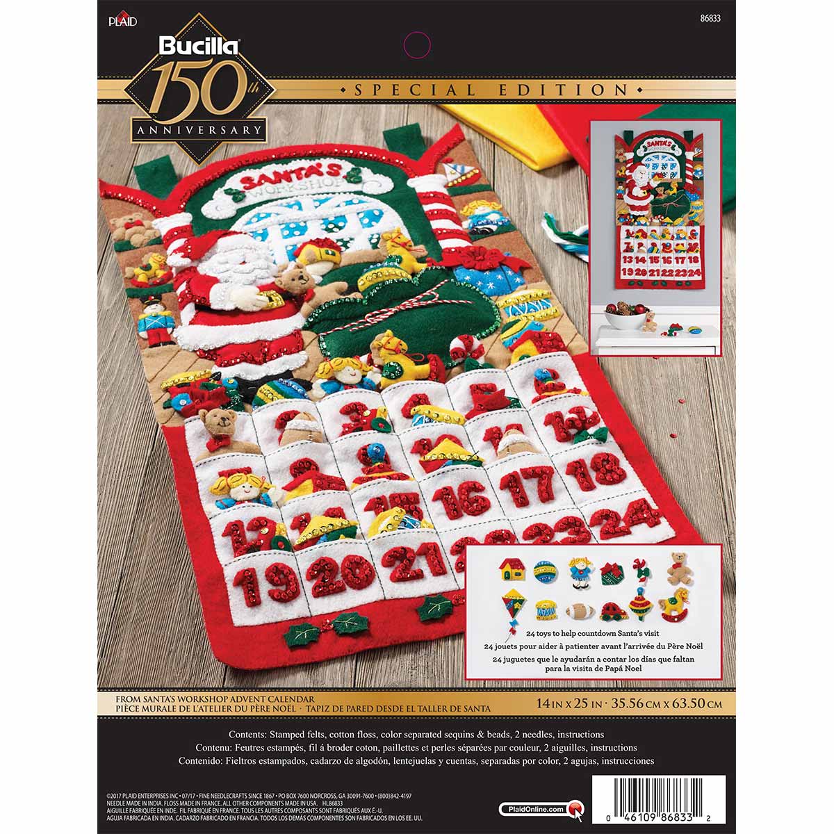 Shop Plaid Bucilla ® Seasonal Felt Home Decor Advent Calendar Kits Santa’s
