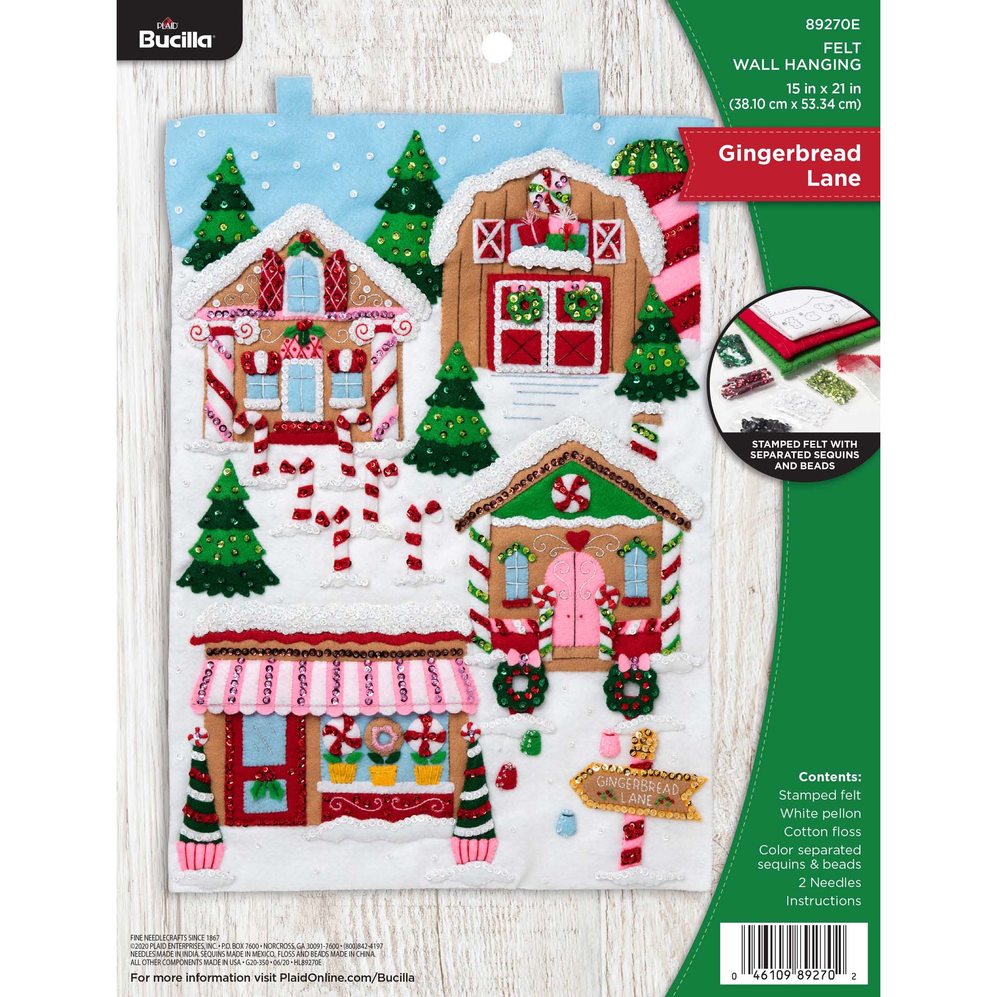 Bucilla gingerbread Picture Frame Felt Christmas Stocking Kit 86411 DIY 