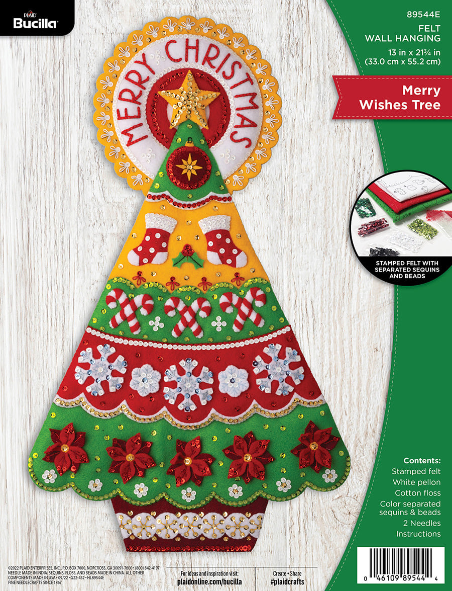 Shop Plaid Bucilla ® Seasonal - Felt - Home Decor - Merry Wishes ...