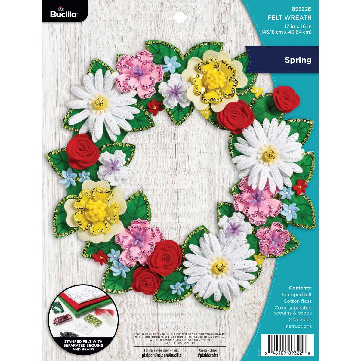 Shop Plaid Bucilla ® Seasonal - Felt - Home Decor - Spring Wreath ...