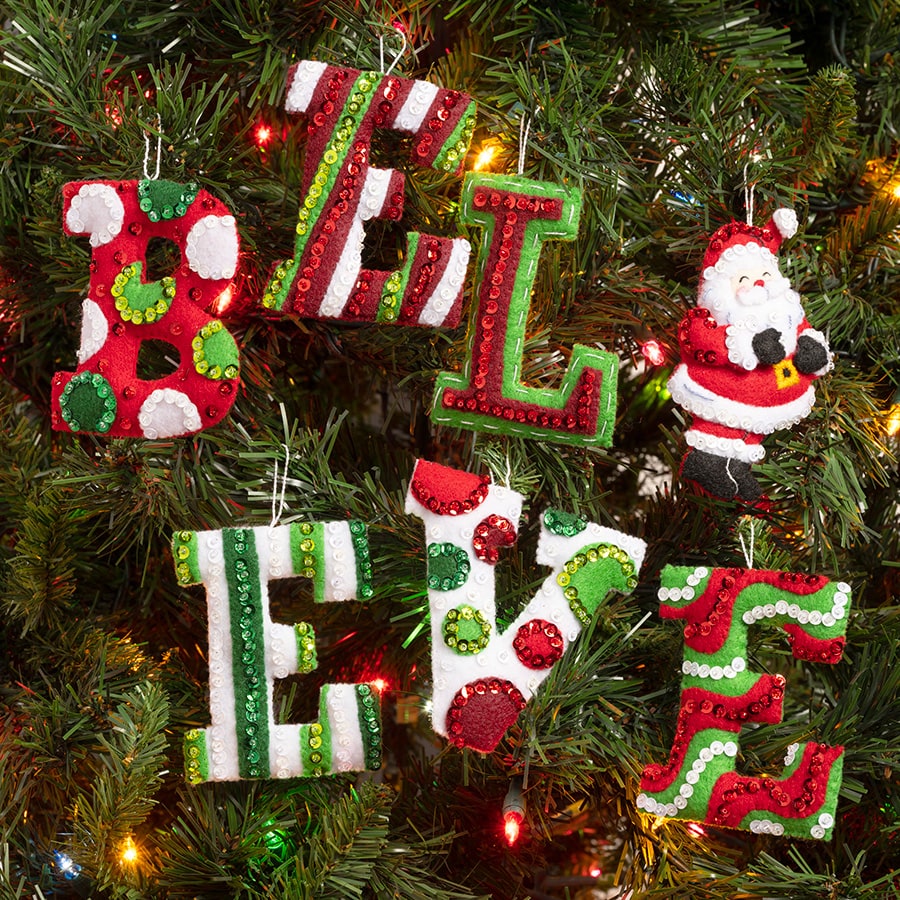 Shop Plaid Bucilla ® Seasonal - Felt - Ornament Kits - Glitz Santa