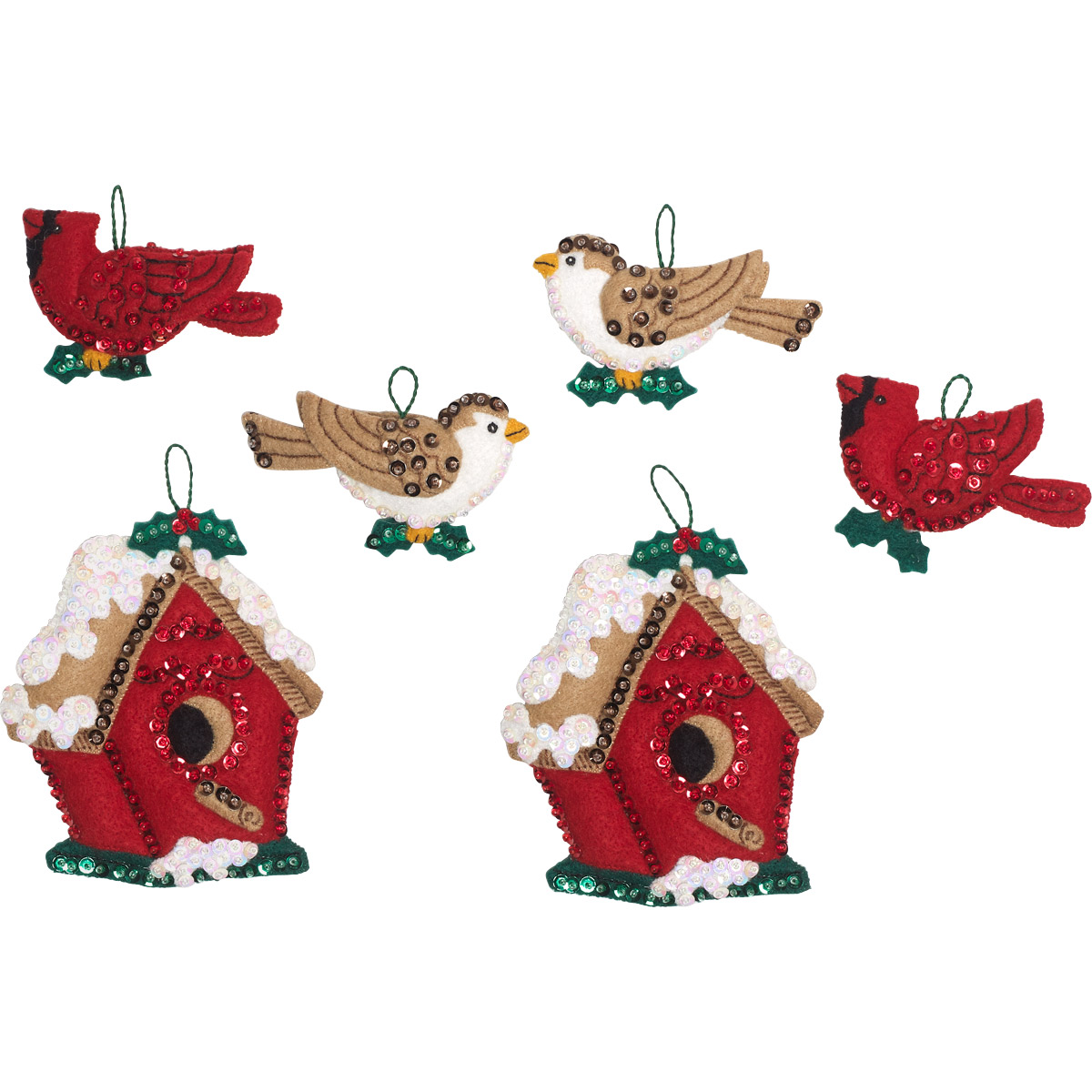 Shop Plaid Bucilla ® Seasonal - Felt - Ornament Kits - Festive Birds -  89449E - 89449E