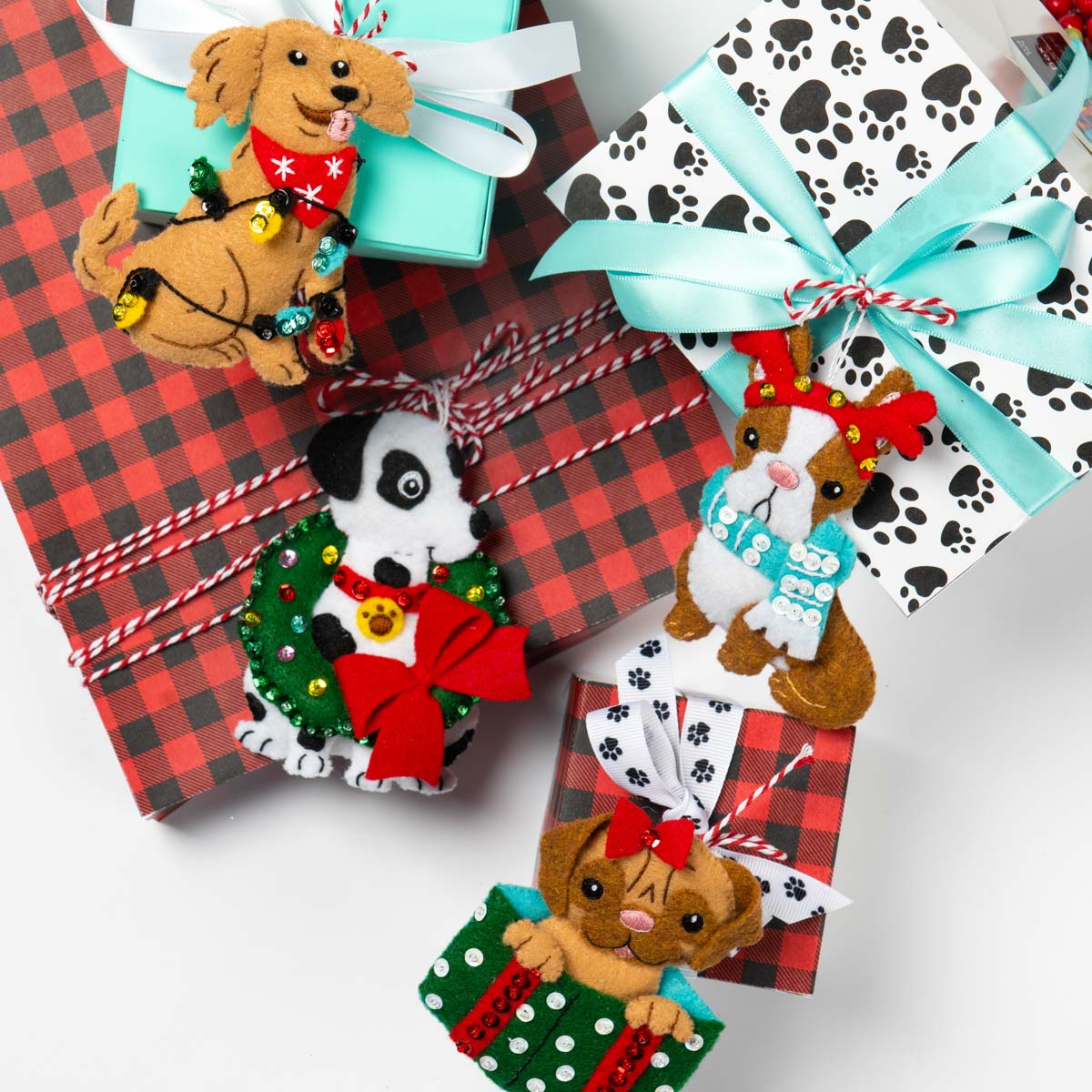 Shop Plaid Bucilla ® Seasonal - Felt - Stocking Kits - Christmas Dogs -  89251E - 89251E