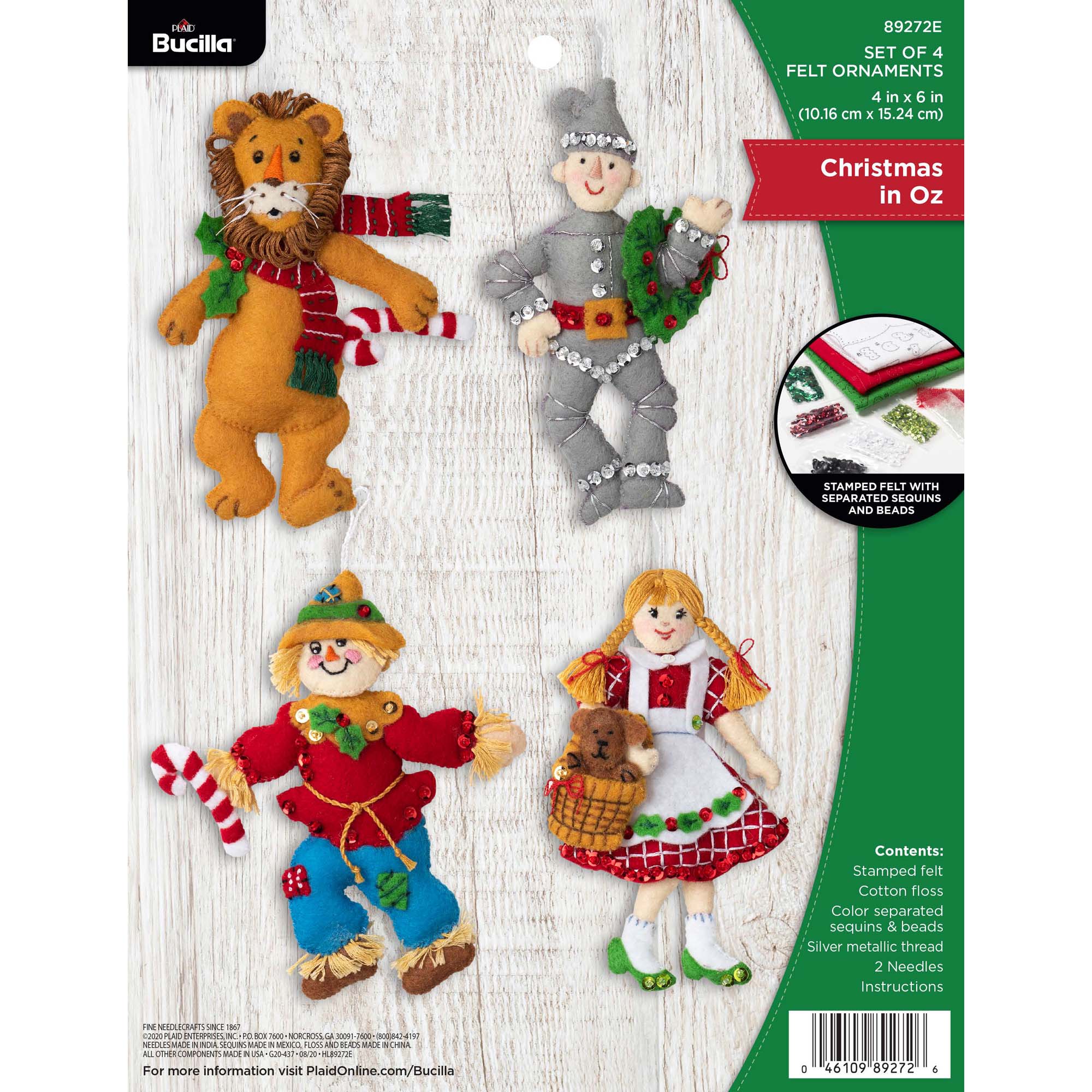 Bucilla Christmas Needlepoint Ornament Kit Wizard of Oz Kit No.60531 NOS 