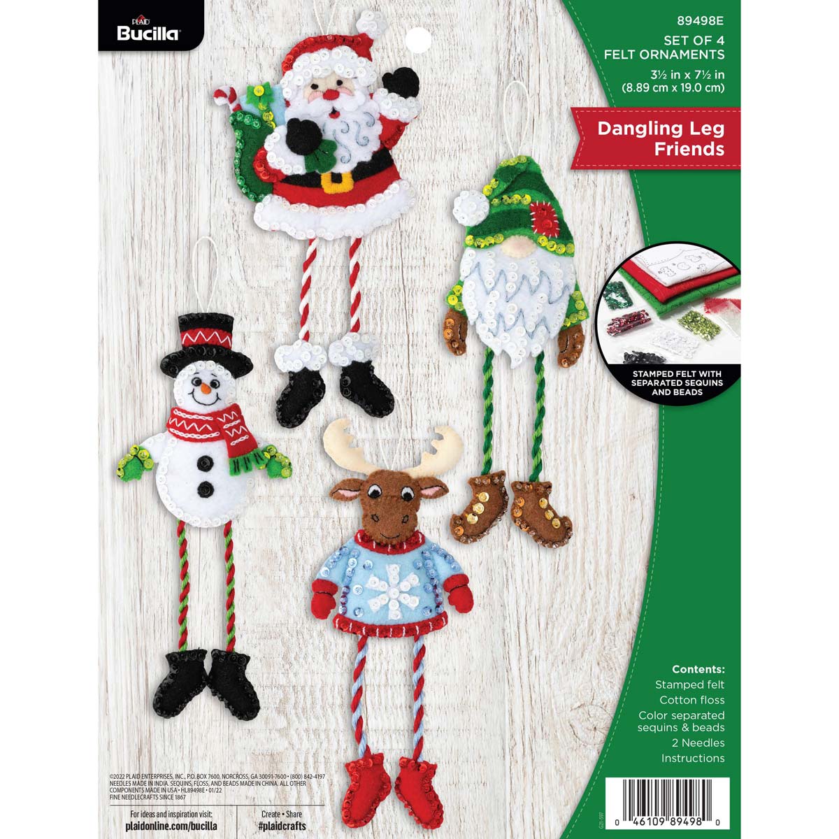 Shop Plaid Bucilla ® Seasonal - Felt - Ornament Kits - Merry Miniatures  Mini Tree Set 89653E - 89653E