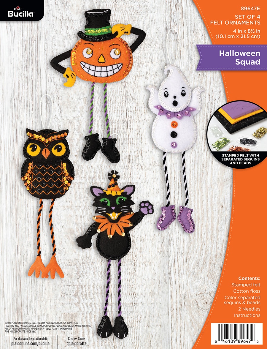 Shop Plaid Bucilla ® Seasonal - Felt - Ornament Kits - Halloween