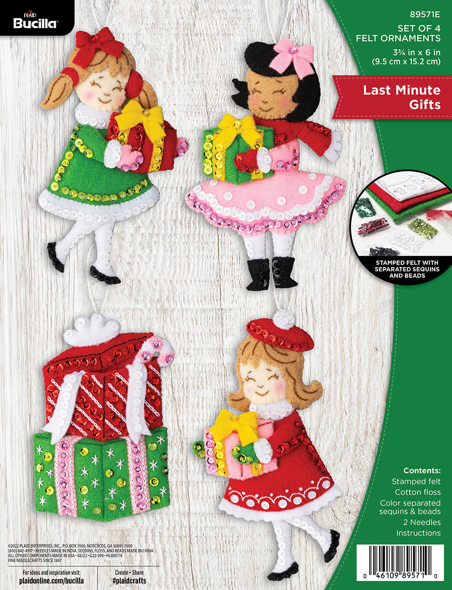 Shop Plaid Bucilla ® Seasonal - Felt - Ornament Kits - Holiday Favorites -  89577E - 89577E in 2023