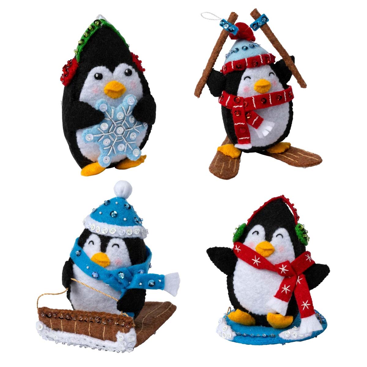 Felt Penguin With Baby Tree Decoration - Postbox Party