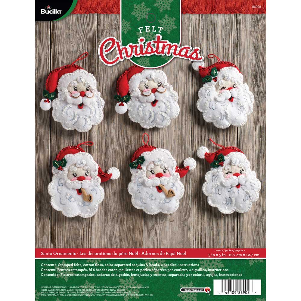 Shop Plaid Bucilla ® Seasonal - Felt - Ornament Kits - Christmas