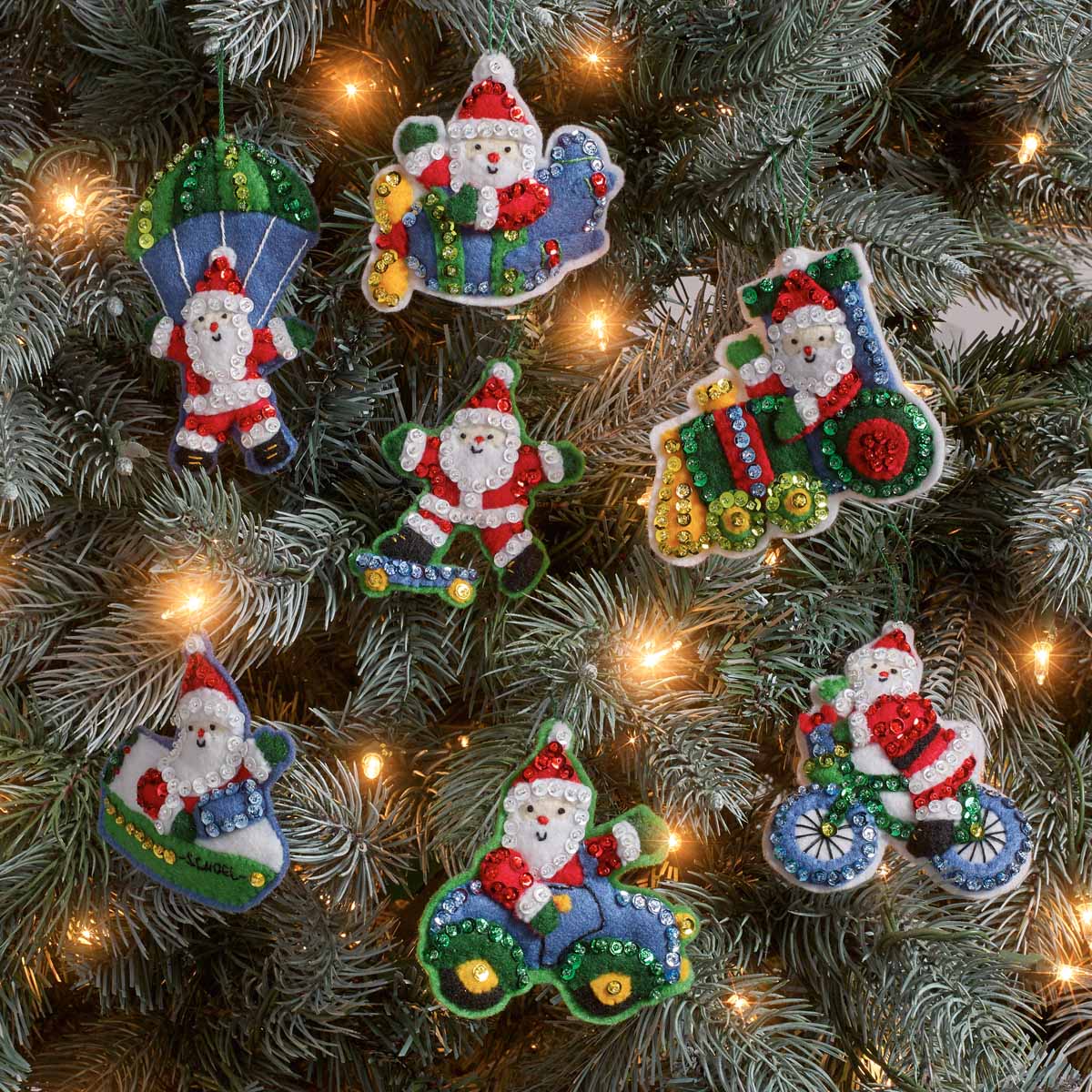 Shop Plaid Bucilla ® Seasonal - Felt - Ornament Kits - Santa on the Go ...