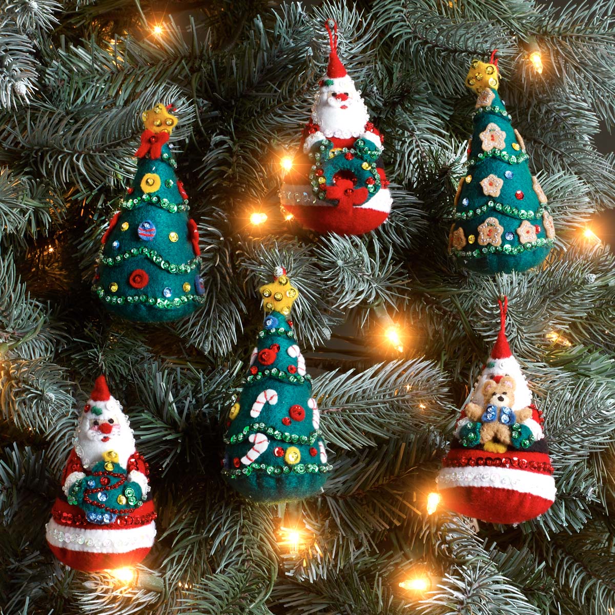 Shop Plaid Bucilla ® Seasonal - Felt - Ornament Kits - Santa's Tree  Treasures - 89489E - 89489E