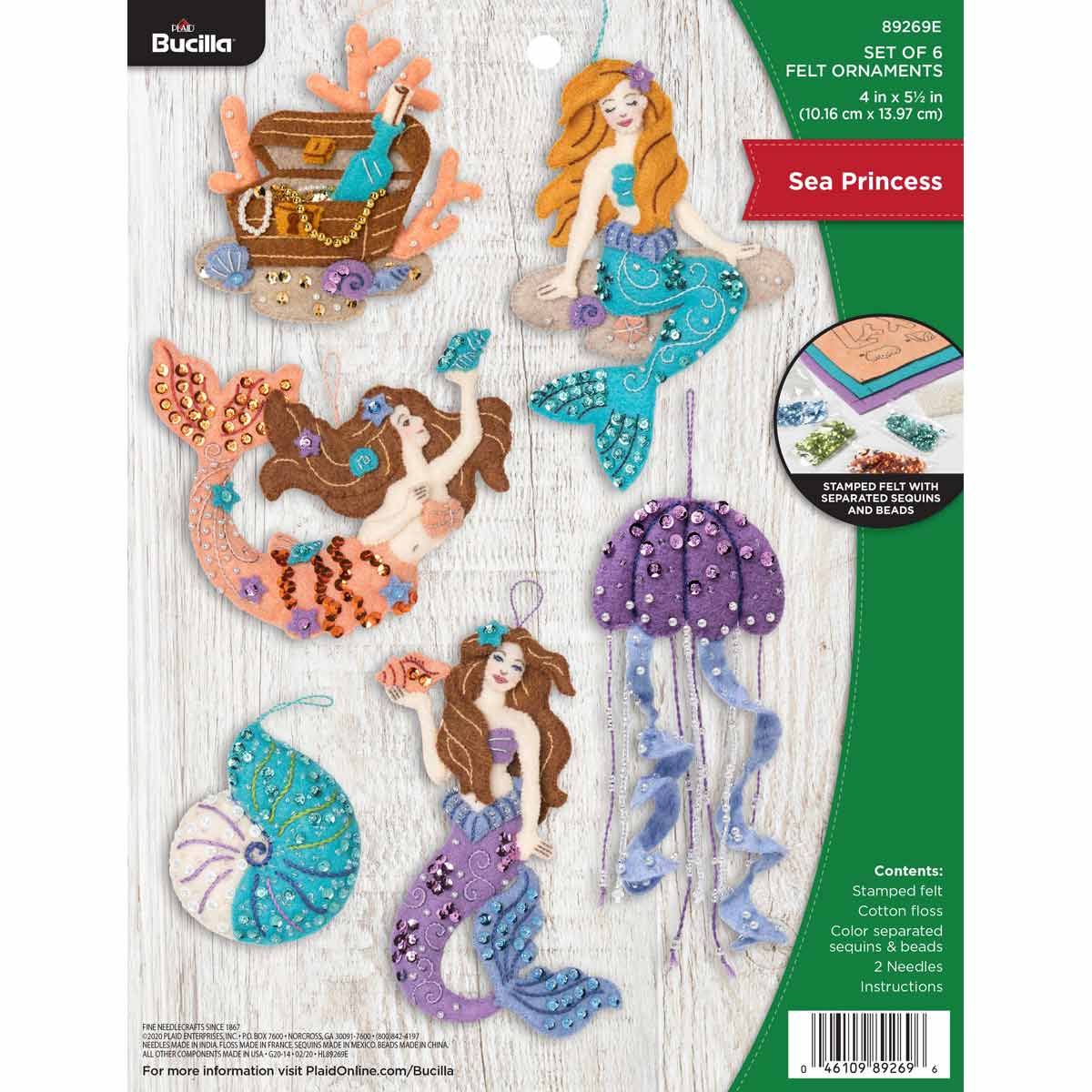 Shop Plaid Bucilla ® Seasonal - Felt - Ornament Kits - Under the Sea -  86958E - 86958E