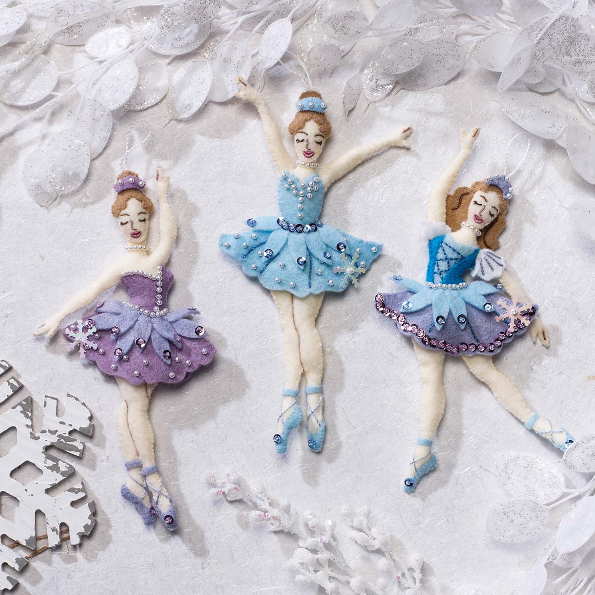 Shop Plaid Bucilla ® Seasonal - Felt Ornament Kits - Snowflake Ballerina - 89390E - 89390E | Plaid