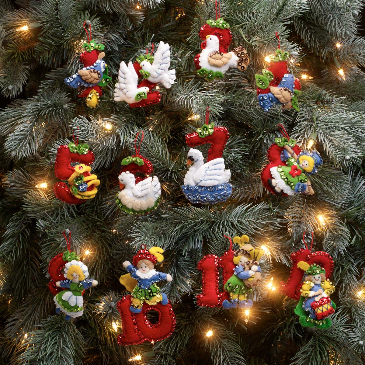 Shop Plaid Bucilla ® Seasonal - Felt - Ornament Kits - Twelve Days of  Christmas - 89446E - 89446E