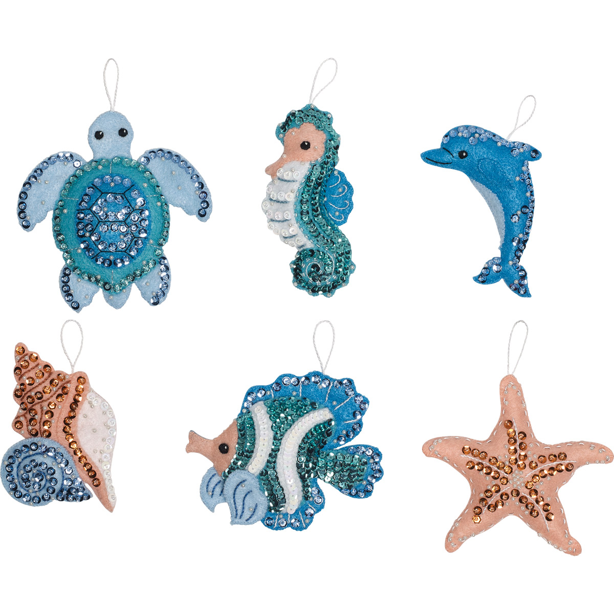 Shop Plaid Bucilla ® Seasonal - Felt - Ornament Kits - Under the Sea -  86958E - 86958E