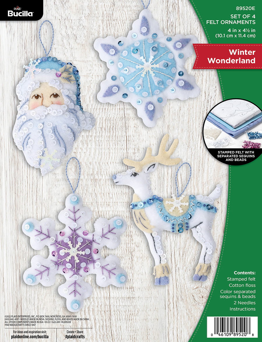 Shop Plaid Bucilla ® Seasonal - Felt - Ornament Kits - Winter Wonderland -  89520E - 89520E