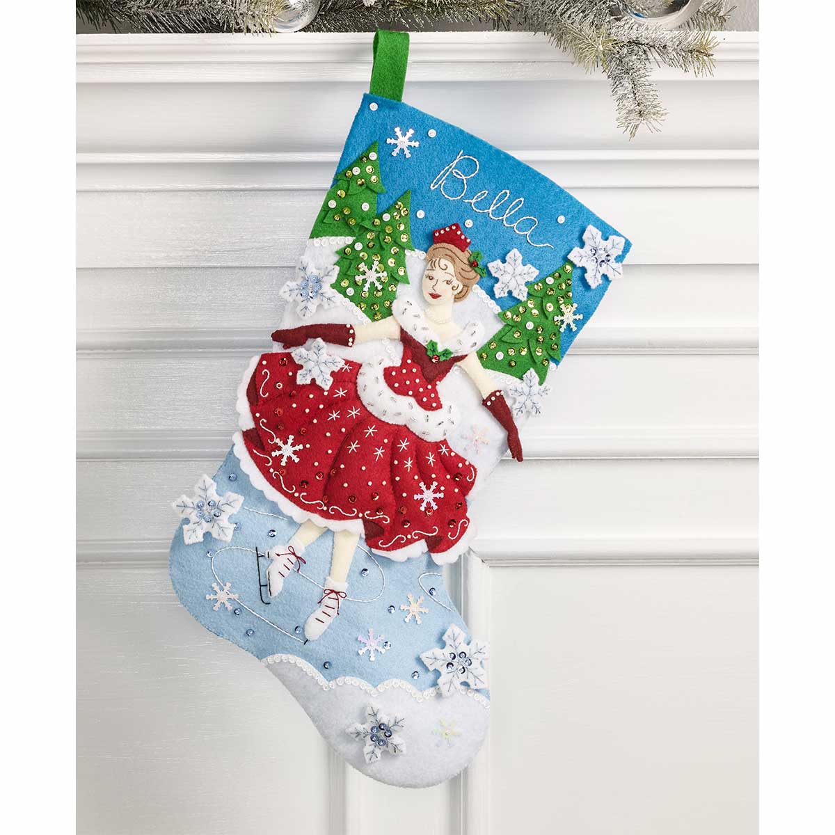 Bucilla® Skating Santa Felt Stocking Applique Kit