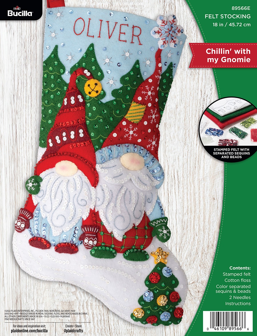 Shop Plaid Bucilla ® Seasonal - Felt - Stocking Kits - Chillin' with my  Gnomie - 89566E - 89566E