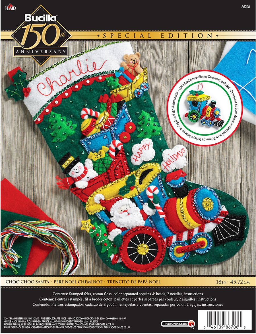 Bucilla Hugs, Felt Applique Christmas Stocking Kit, 18 (89253E)