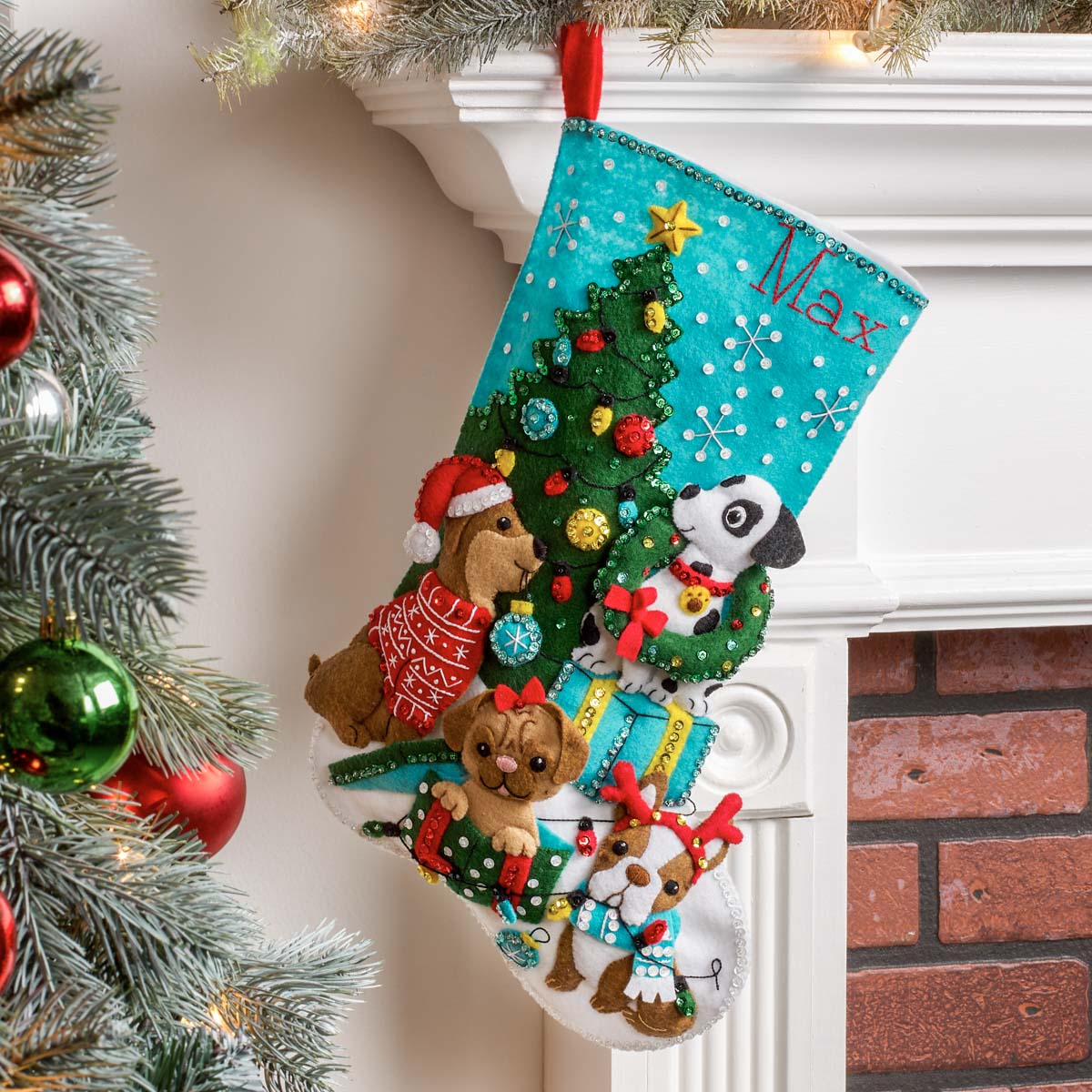 Shop Plaid Bucilla ® Seasonal Felt Stocking Kits Christmas Dogs