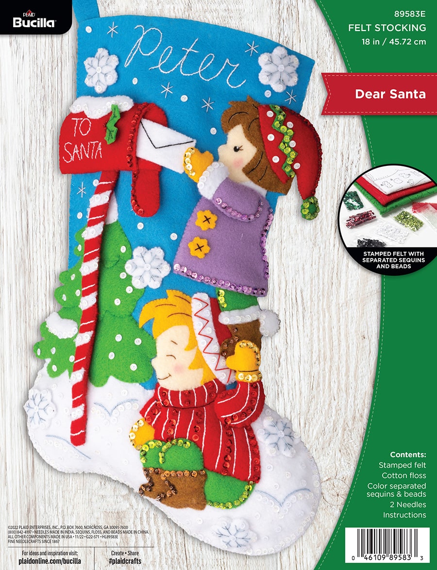 Shop Plaid Bucilla ® Seasonal - Felt - Stocking Kits - Dear Santa