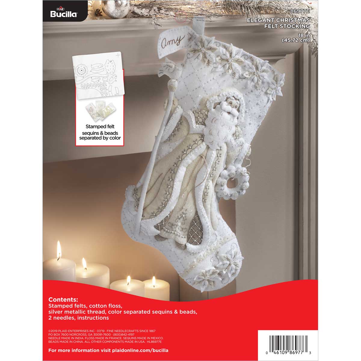 Shop Plaid Bucilla ® Seasonal - Felt - Stocking Kits - Elegant Christmas -  86977E - 86977E