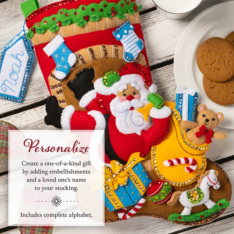 Shop Plaid Bucilla ® Seasonal - Felt - Stocking Kits - Cheerful Santa -  89617E - 89617E