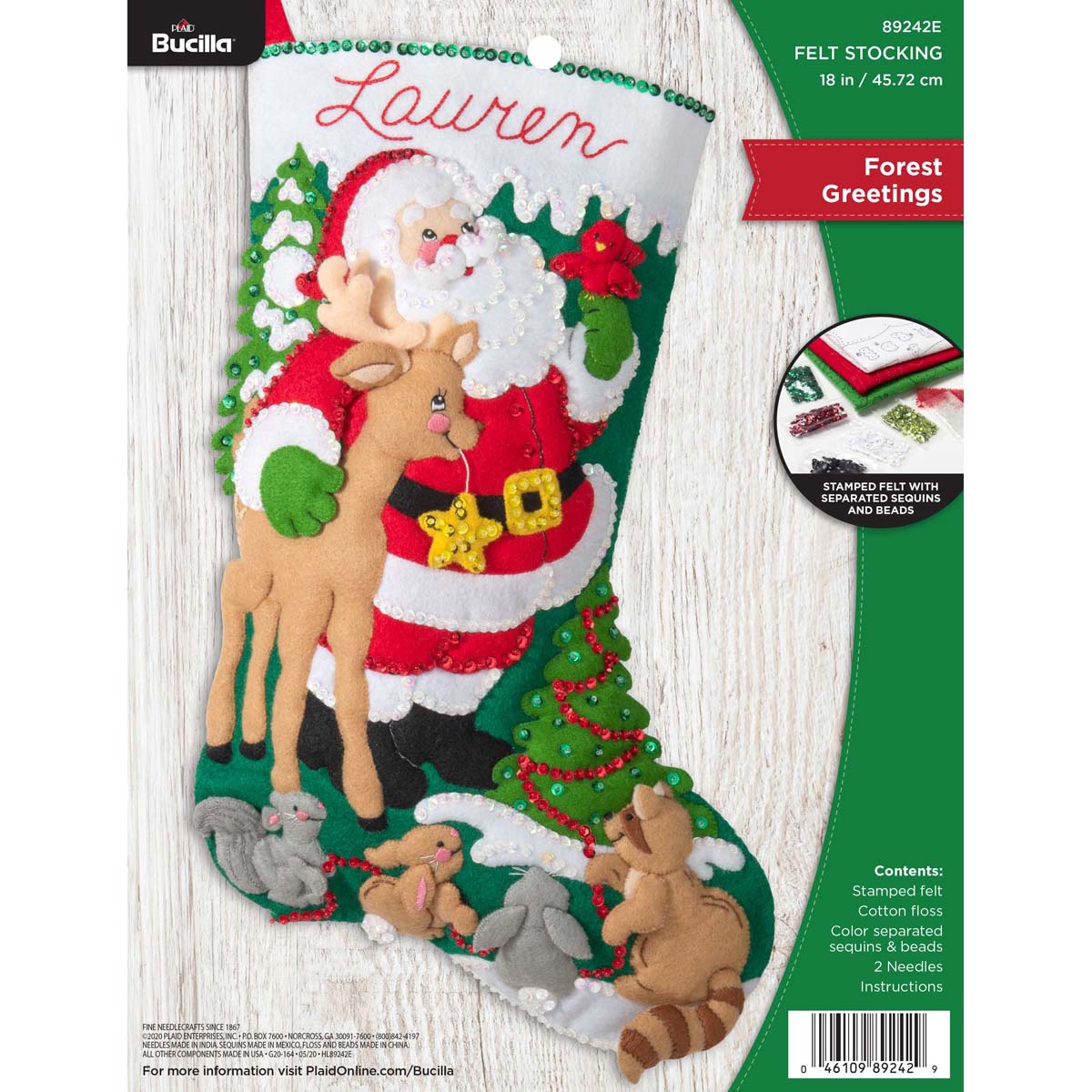Shop Plaid Bucilla ® Seasonal - Felt - Stocking Kits - Forest Greetings -  89242E - 89242E