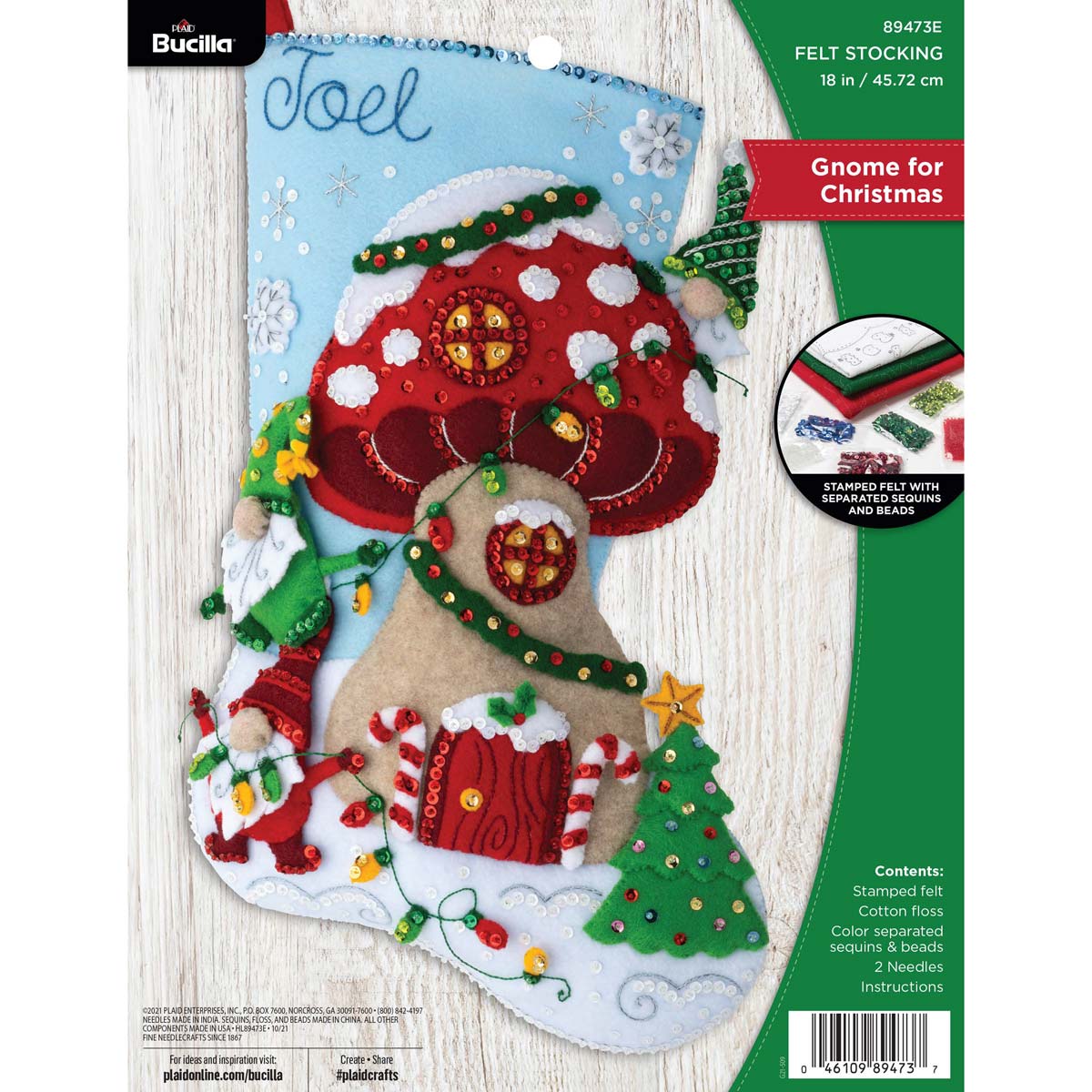 Bucilla Felt Applique 18 Stocking Making Kit, Winter Wonderland, Perfect  for DIY Arts and Crafts, 89540E
