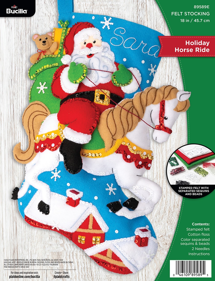 Candy Land Santa Stocking Counted Cross Stitch Kit - Needlework Projects,  Tools & Accessories