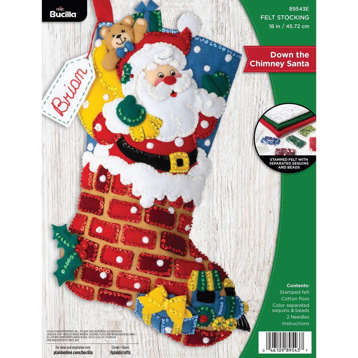 Shop Plaid Bucilla ® Seasonal - Felt - Stocking Kits - Elegant Patchwork -  89261E - 89261E