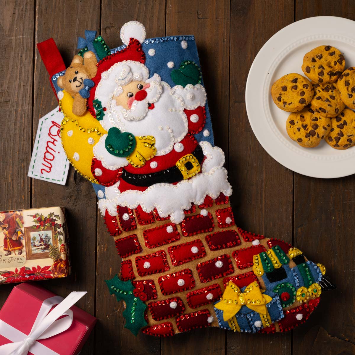 Shop Plaid Bucilla ® Seasonal - Felt - Stocking Kits - Jolly Chimney Santa  - 89543E - 89543E