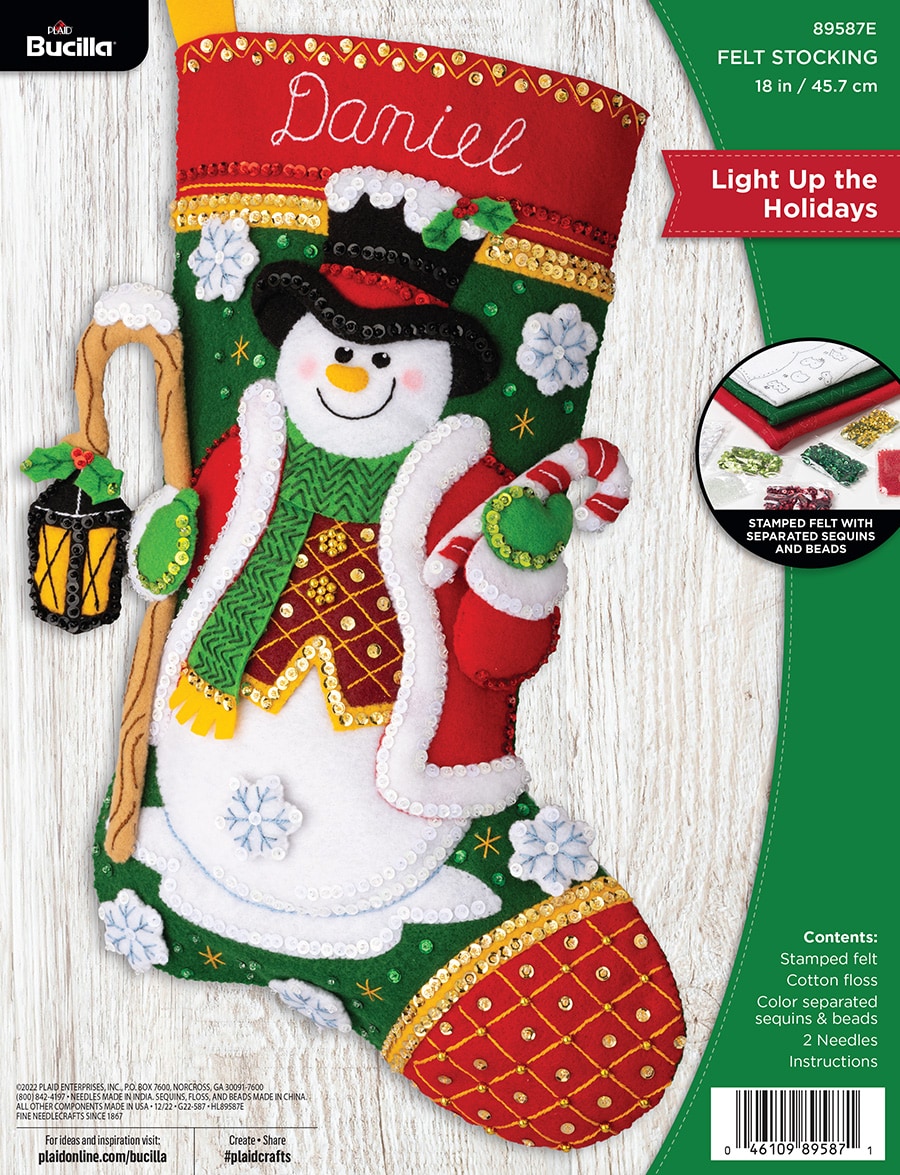 Shop Plaid Bucilla ® Seasonal - Felt - Stocking Kits - Light Up