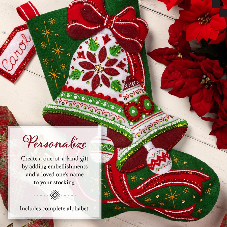Shop Plaid Bucilla ® Seasonal - Felt - Stocking Kits - Posh Poinsettia -  89565E - 89565E