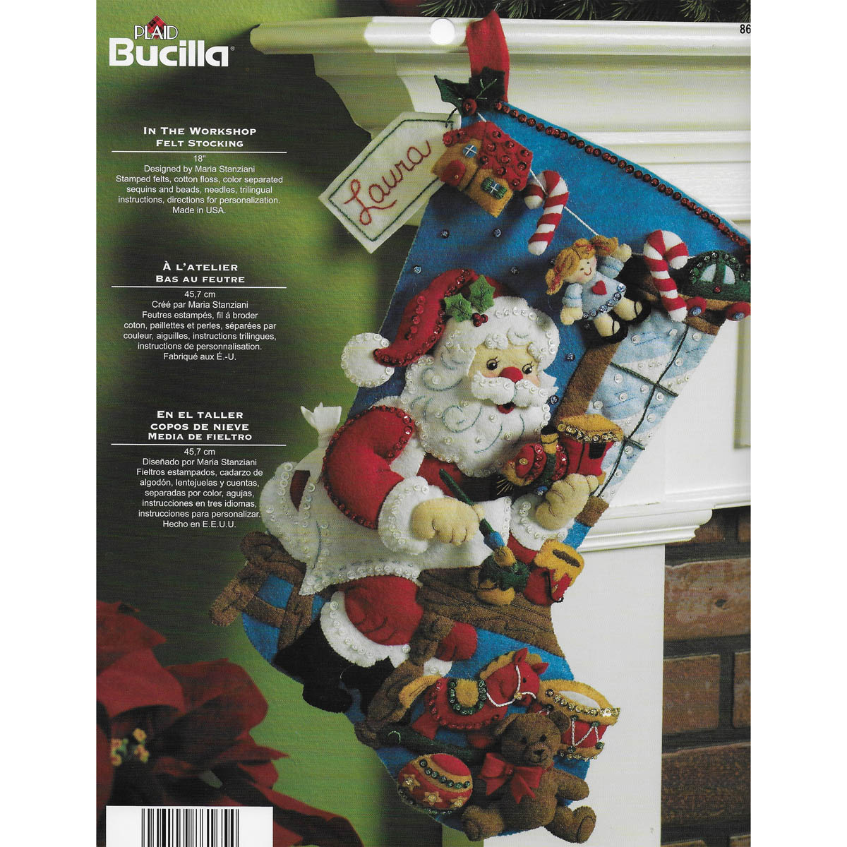 Bucilla Hugs Felt Applique Christmas Stocking Kit 18 (89253E)