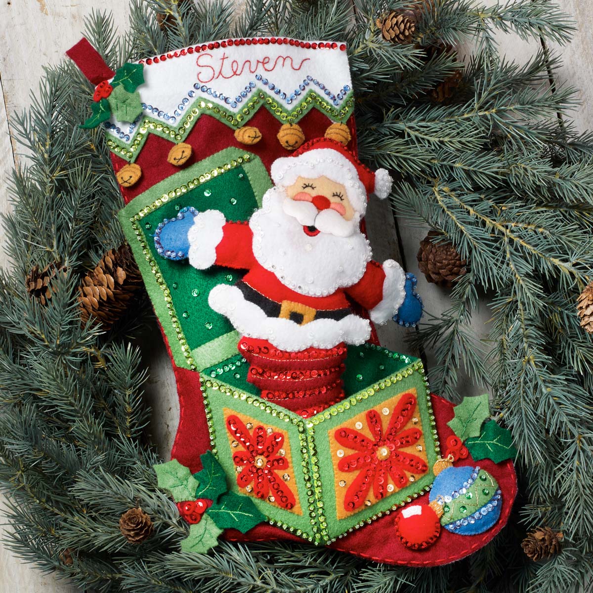 Bucilla ® Seasonal - Felt - Stocking Kits - Santa Surprise 89475E