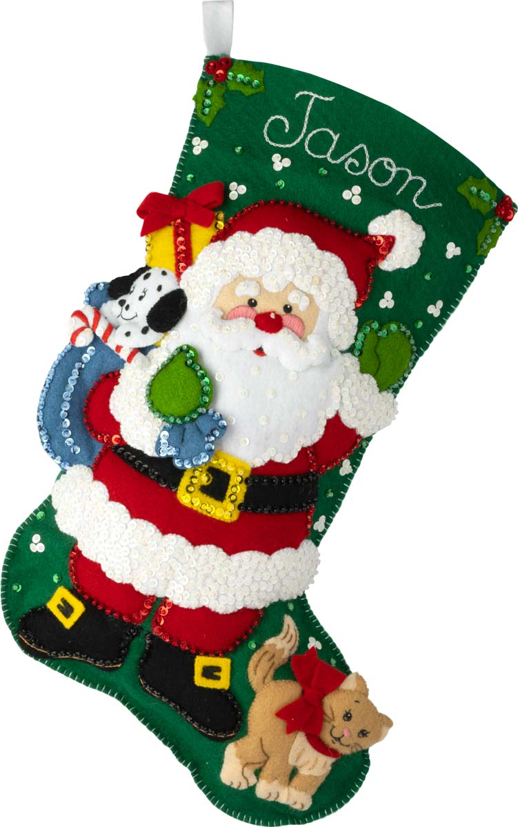 Shop Plaid Bucilla ® Seasonal - Felt - Stocking Kits - Airplane Santa -  86863 - 86863