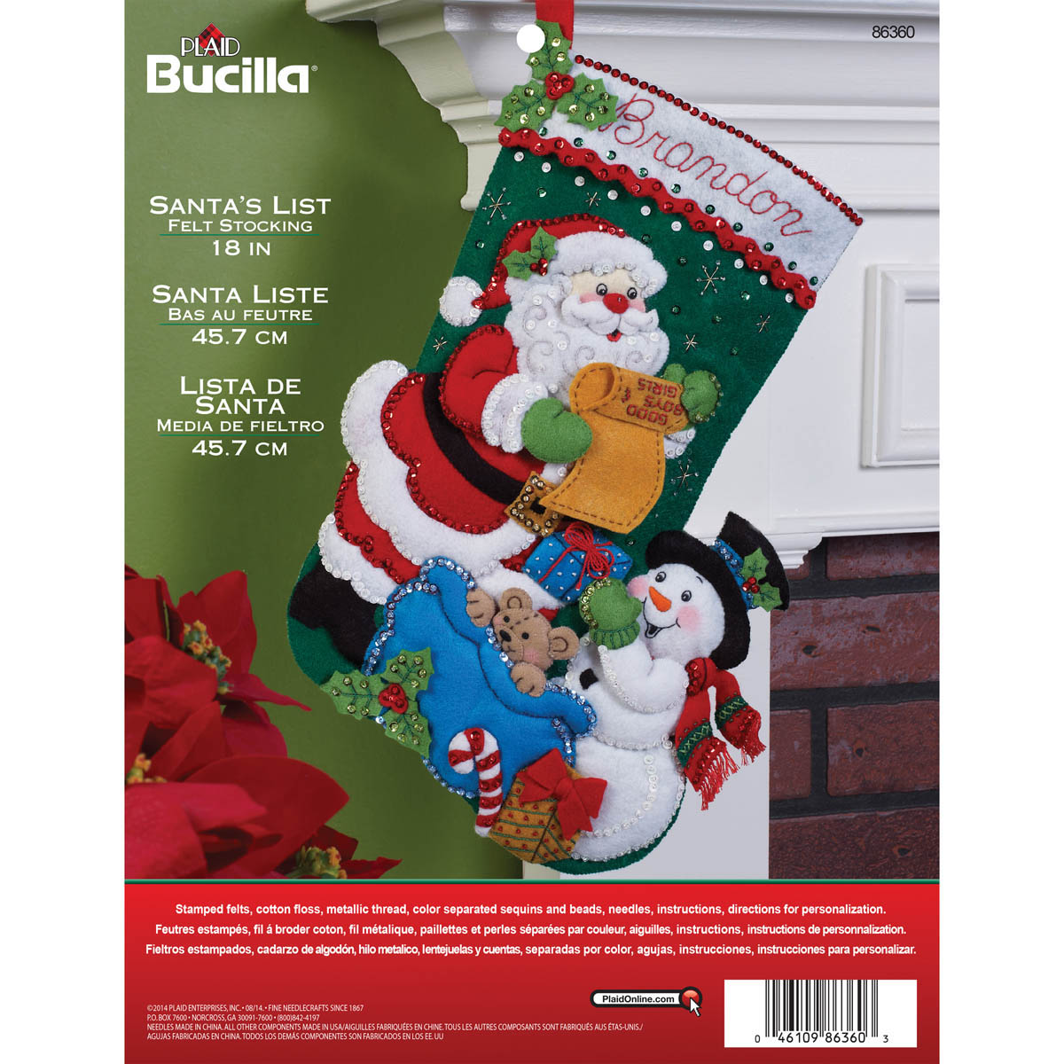 Shop Plaid Bucilla ® Seasonal - Felt - Stocking Kits - Santa's List - 86360  - 86360